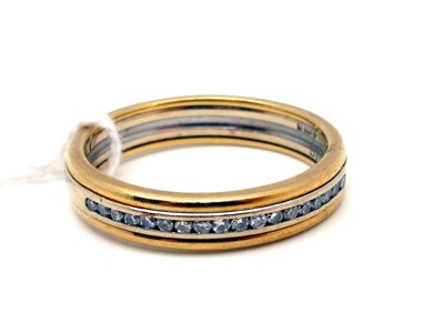 Lot 134 - A Modern 18ct Two Colour Gold Diamond Set Half...