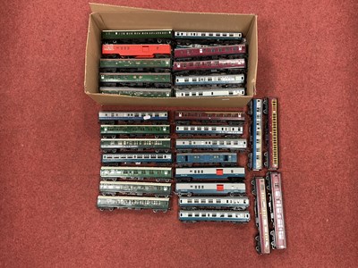 Lot 445 - Thirty Eight OO Gauge Coaches and Rolling...