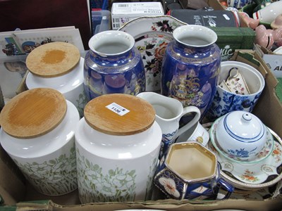 Lot 1136 - Three Hornsea pottery storage jars "Fleur"...