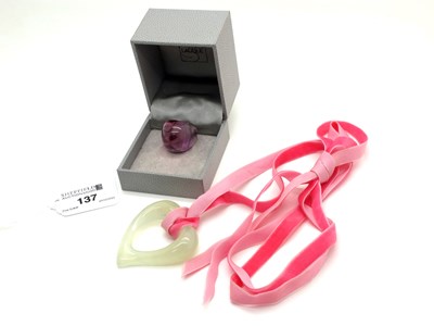 Lot 137 - Lalique; A Modern Ring, purple, signed...