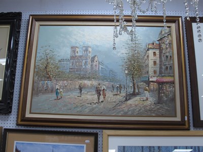 Lot 1496 - Burnett (Caroline) Parisian Street Scene, with...