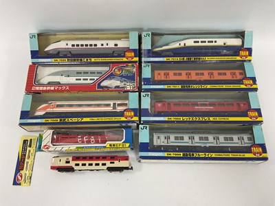 Lot 764 - Nine Japanese diecast modern train models by...