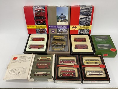 Lot 729 - Seven 1:76 scale Diecast model bus sets by EFE,...