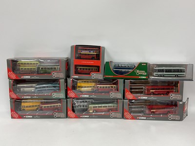 Lot 707 - Eighteen 1:76 scale Diecast model buses by...