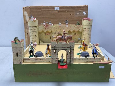 Lot 684 - A Mid XX Century Wooden Fort, by Triang, plus...