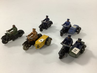 Lot 936 - Four Immediate Post-War Dinky Motorbikes,...