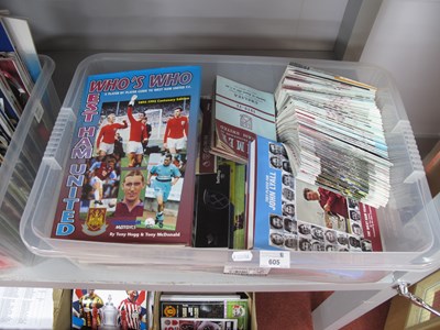 Lot 605 - West Ham United Football Programmes, a...