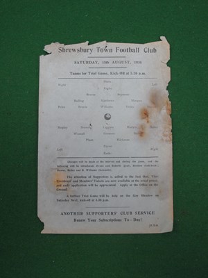 Lot 737 - 1936-7 Shrewsbury Town Blues v. Reds Trial...