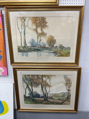 Lot 1574 - Ian Scott Watercolour of a Country Scene, with...