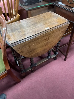 Lot 1628 - An Oak Gateleg Dropleaf Table, with D-shaped...