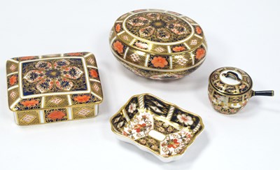 Lot 1055 - A Royal Crown Derby Porcelain Trinket Box and...