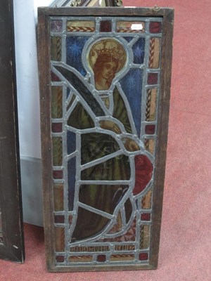 Lot 1523 - Framed Leaded Stain Glass Panel of King...