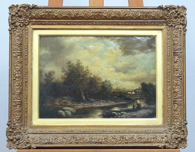 Lot 1222 - CIRCLE OF JOHN BERNEY CROME 
Figure by a River...