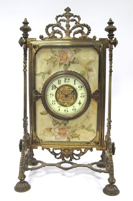 Lot 1347 - A Late XIX Century Brass Cased Mantle Clock,...