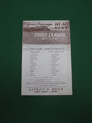 Lot 732 - Third Lanark 1954 - 5 Programme v. Queen of...