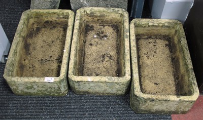 Lot 1167 - Three Reconstituted Stone Rectangular Shaped...
