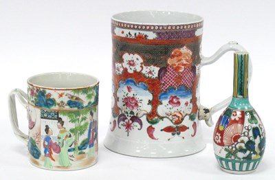 Lot 1126 - A Chinese Porcelain Tankard, painted in the...