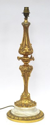 Lot 1351 - A XX Century Ormolu and Marble Table Lamp,...
