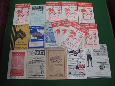 Lot 641 - 1954-5 Rotherham United Programmes, Homes v....
