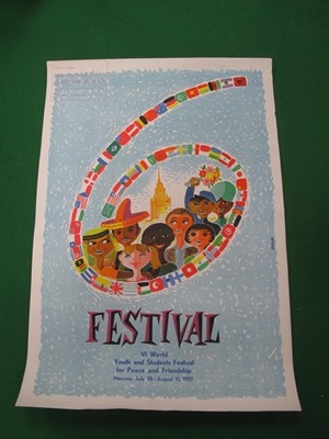 Lot 493 - 1957 British Youth Festival Vintage Poster at...