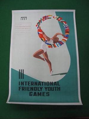 Lot 494 - 1957 British Youth Festival Vintage Poster at...