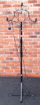 Lot 1168A - A Black Wrought Iron Wired Candelabra Floor...