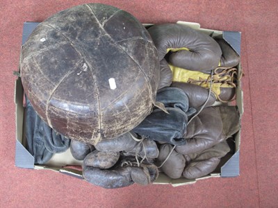 Lot 547 - Boxing - Two pairs of Sykes leather boxing...