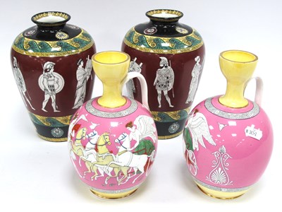 Lot 1278 - Antique Greek Revival Ceramics: a pair of pink...