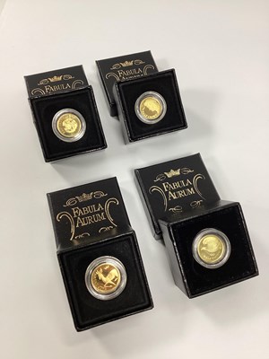 Lot 206 - Four London Mint Fabula Aurum 9ct Gold Proof...