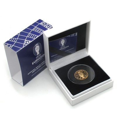 Lot 251 - UEFA Euro 2024 Gold Proof Quarter Ounce...