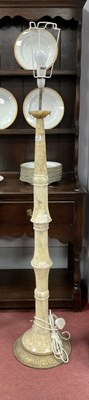 Lot 1654 - Vintage Onyx Marble Floor Lamp, with turned...