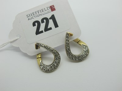 Lot 221 - A Pair of Modern Hoop Style Earrings,...