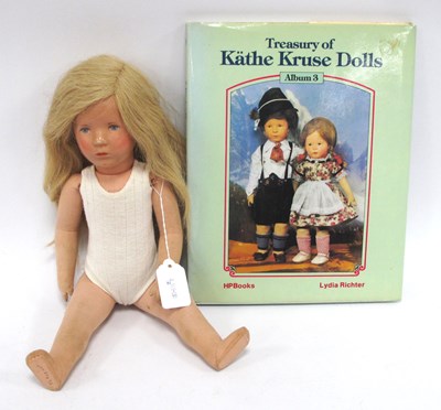 Lot 1396 - A Kathe Kruse (Germany) Doll, with painted...