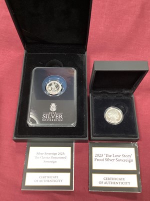 Lot 113 - Two London Mint Silver Proof Sovereigns, 2023...