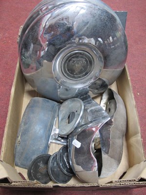 Lot 1108 - Rover P4 Hub Caps (4) and Over Riders, field...