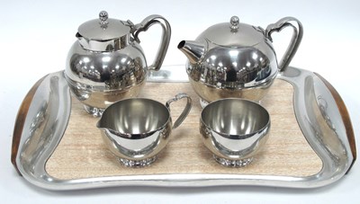 Lot 1300 - Vintage Old Hall stainless steel four-piece...