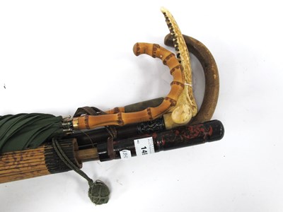 Lot 1495 - Antique Bamboo Hunting Whip, with brass collar...