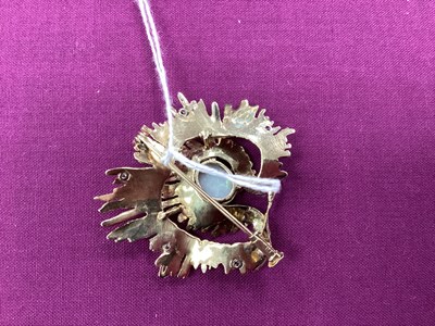 Lot 49 - A Large Abstract Brooch, stone set centre,...