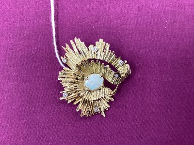 Lot 49 - A Large Abstract Brooch, stone set centre,...