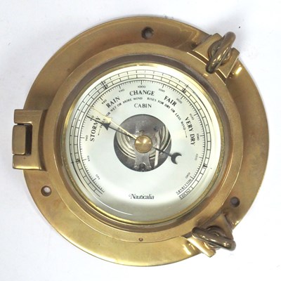 Lot 1367A - A Brass Ships Barometer, by Nauticalia,...