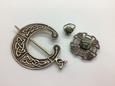 Lot 151 - A Large Celtic Style Brooch, with decorative...