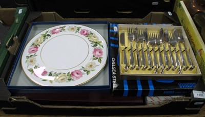 Lot 1121 - Assorted Tableware, including wooden cased...