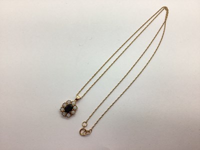 Lot 68 - A Modern Stone Set Cluster Pendant, of...