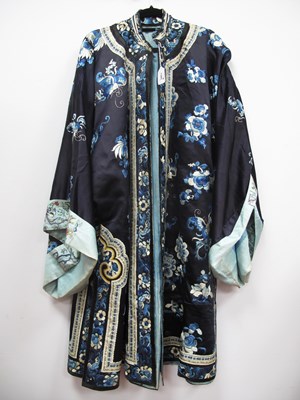Lot 1380 - An Early XX Century Chinese Blue Silk Robe,...