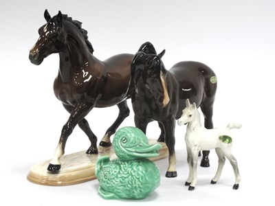 Lot 1305 - Beswick Walking Stallion, on oval base, 25.5cm...