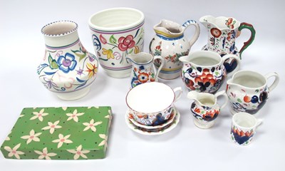 Lot 1215 - Poole Pottery Vases (x 2), Gaudy Welsh Quimper...