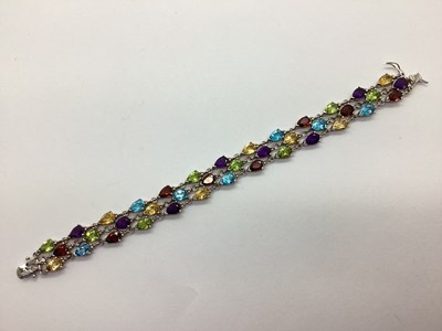 Lot 135 - QVC; A Hallmarked Silver Multi Stone Teardrop...