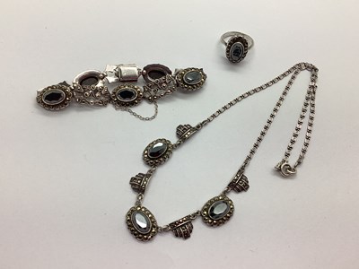 Lot 143 - A Highly Decorative Marcasite and Collet Set...