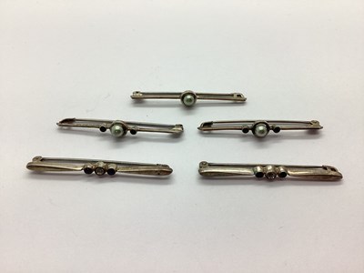 Lot 145 - Five Assorted "935" and Other Bar Brooches,...