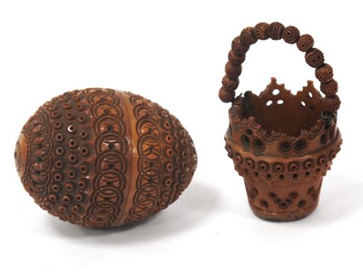 Lot 1343 - XIX Century Carved Coquilla Nut Pomander, of...